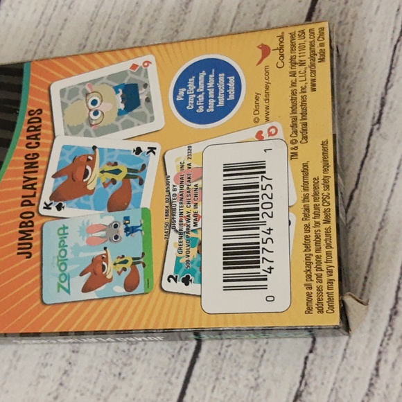 Disney Zootopia Jumbo Playing Cards SEALED, BOX DAMAGE - Picture 9 of 12